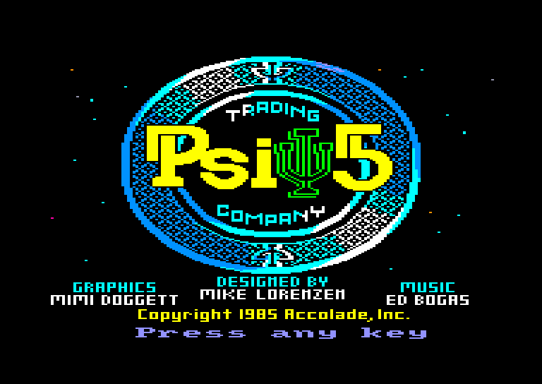 screenshot of the Amstrad CPC game Psi-5 trading company