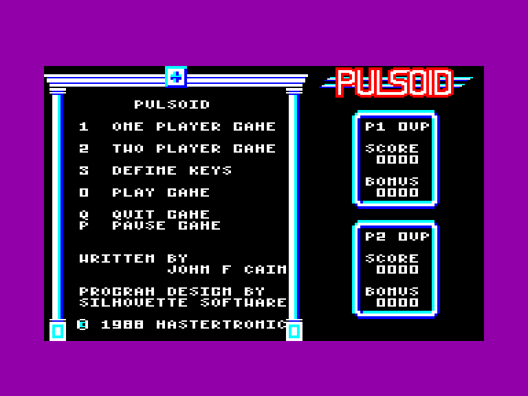 screenshot of the Amstrad CPC game Pulsoids