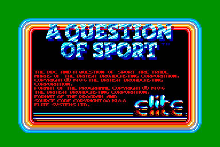 screenshot of the Amstrad CPC game Question of sport (a)