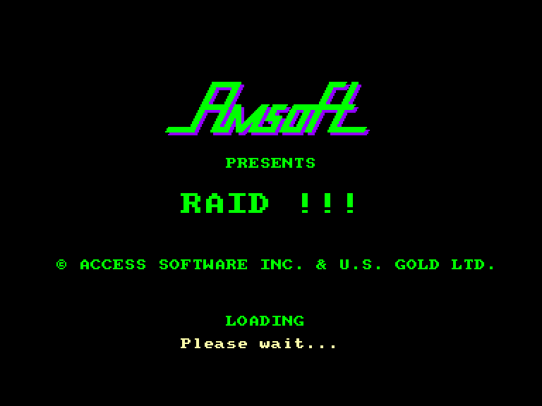 screenshot of the Amstrad CPC game Raid !!!