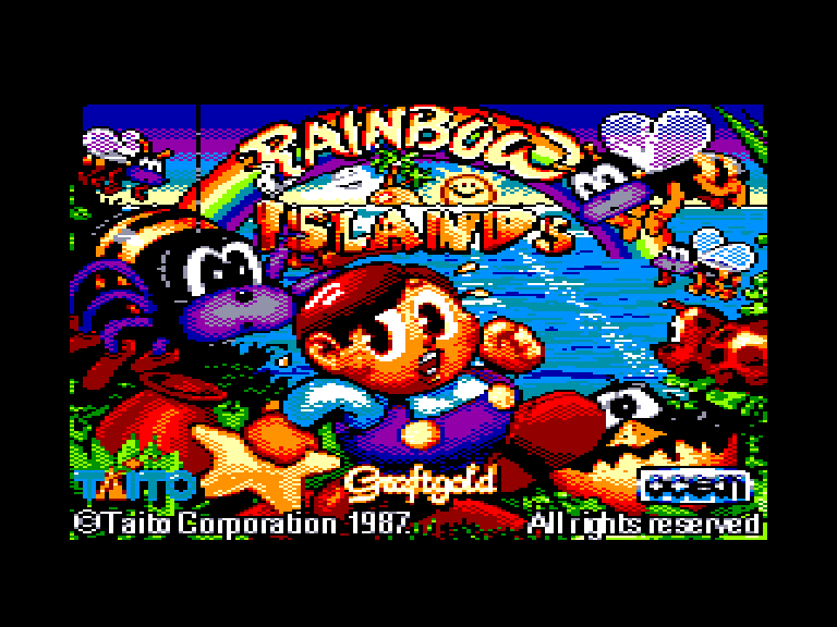 screenshot of the Amstrad CPC game Rainbow Islands