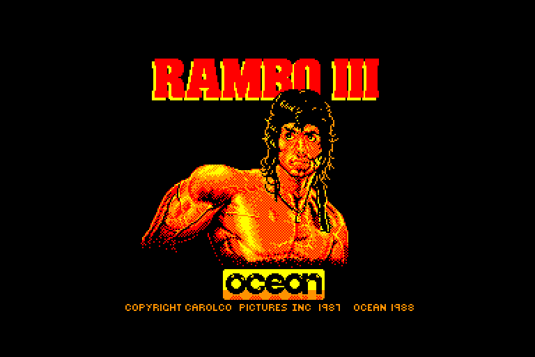 screenshot of the Amstrad CPC game Rambo III