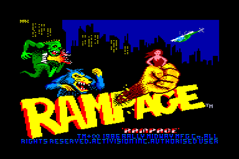 screenshot of the Amstrad CPC game Rampage