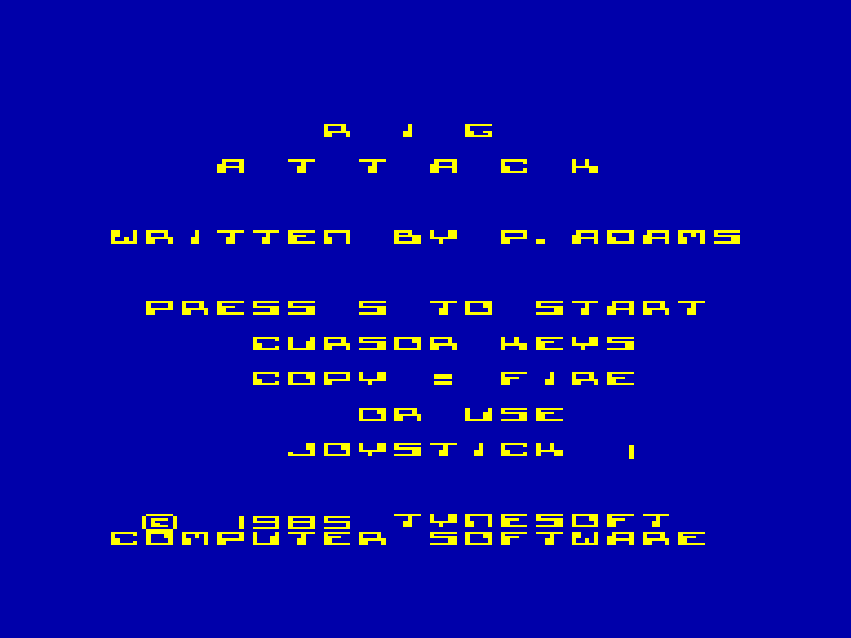 screenshot of the Amstrad CPC game Rig attack