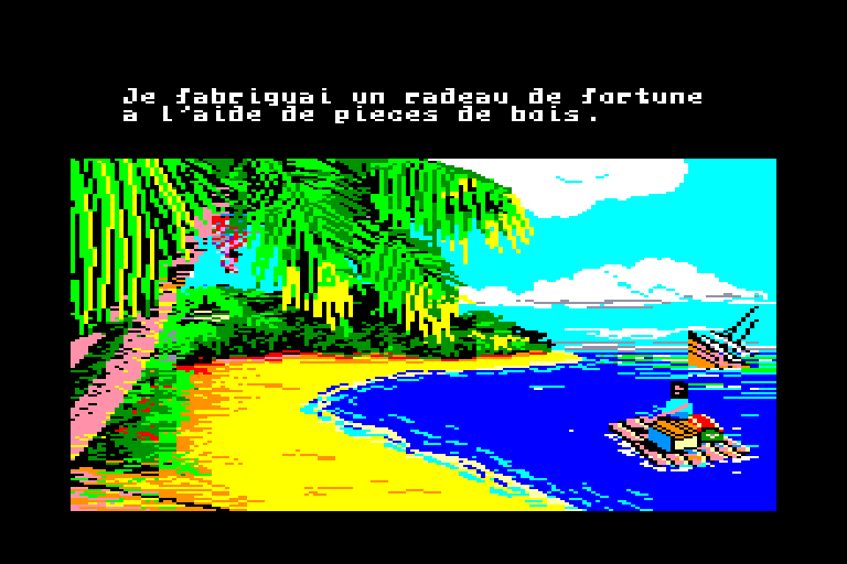 screenshot of the Amstrad CPC game Robinson crusoe