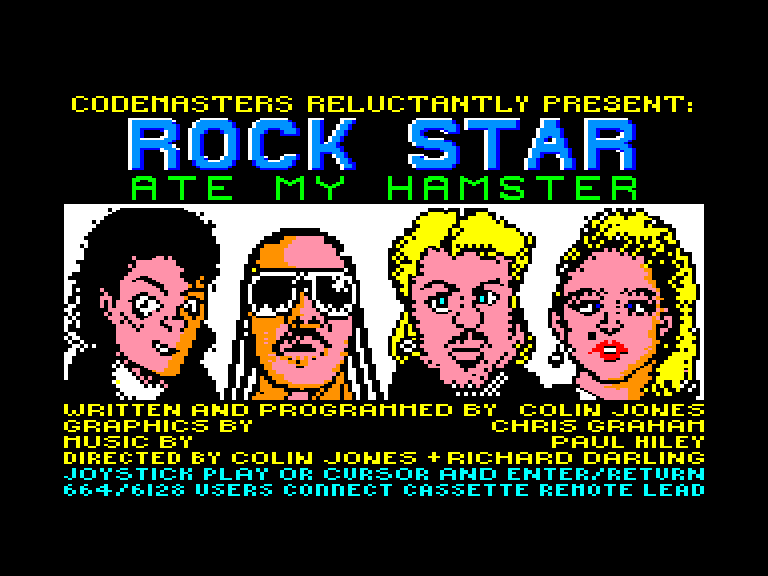 screenshot of the Amstrad CPC game Rock Star Ate My Hamster