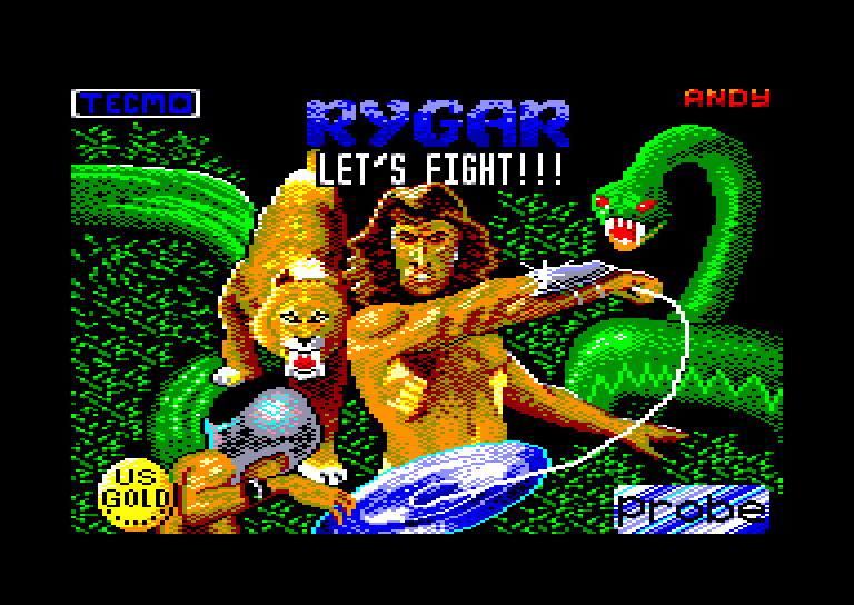 screenshot of the Amstrad CPC game Rygar