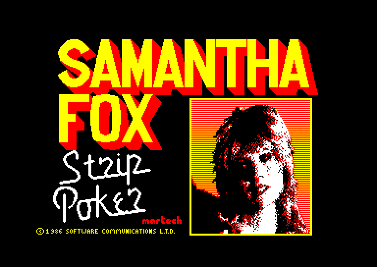 screenshot du jeu Amstrad CPC Samantha Fox Strip Poker
