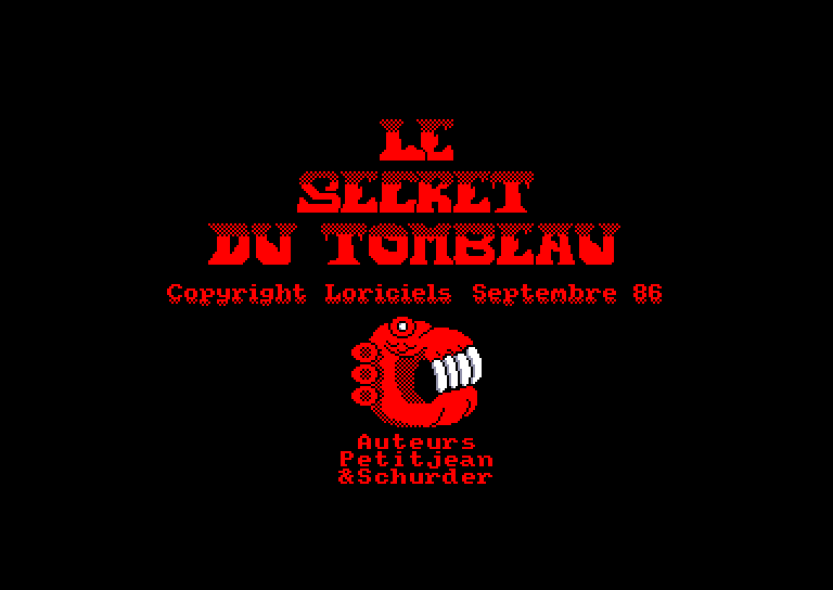 screenshot du jeu Amstrad CPC Secret du tombeau (le)