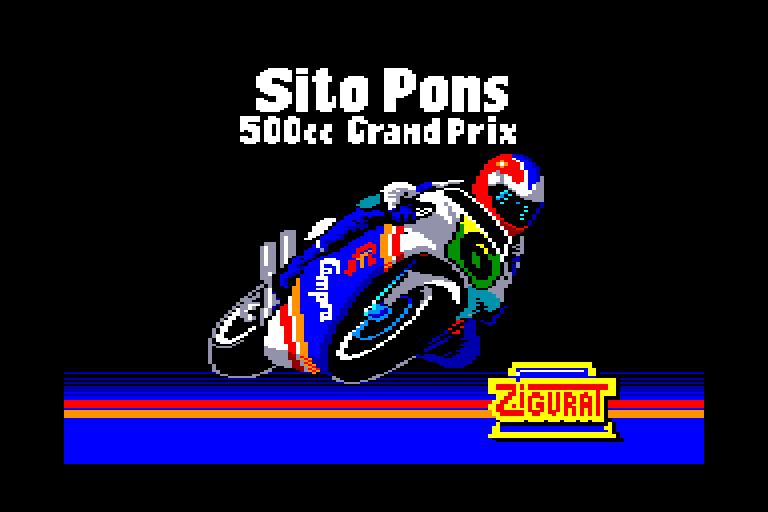 screenshot of the Amstrad CPC game Sito pons 500cc grand prix