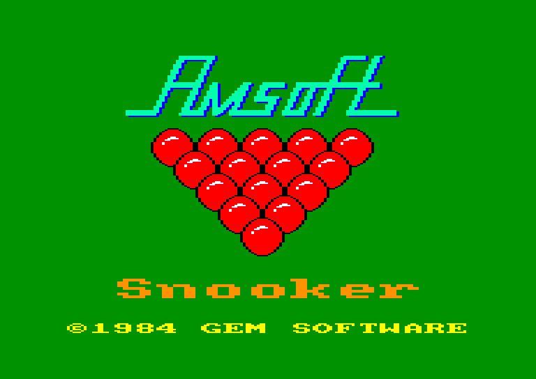 screenshot of the Amstrad CPC game Snooker