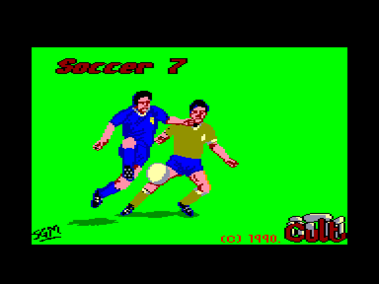 screenshot of the Amstrad CPC game Soccer 7