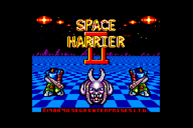screenshot of the Amstrad CPC game Space Harrier II