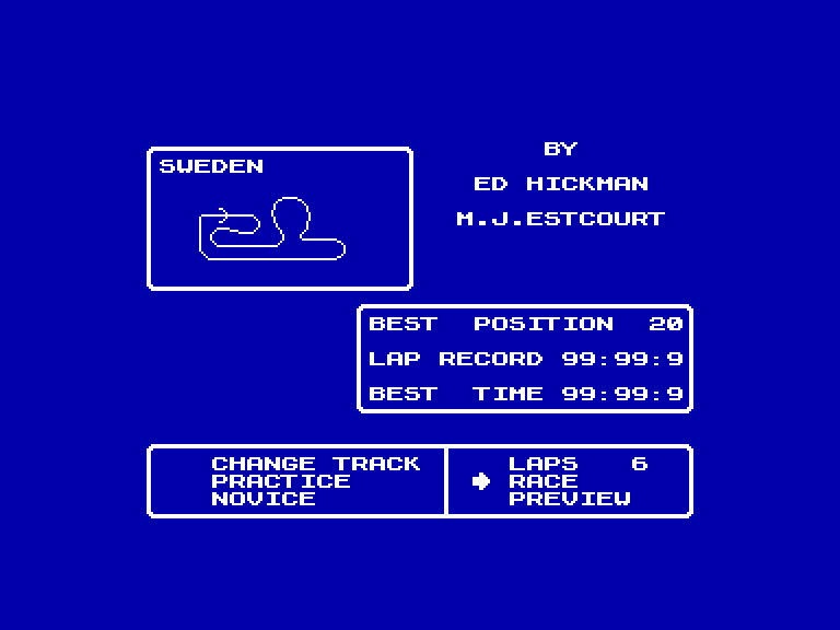 screenshot of the Amstrad CPC game Speed King