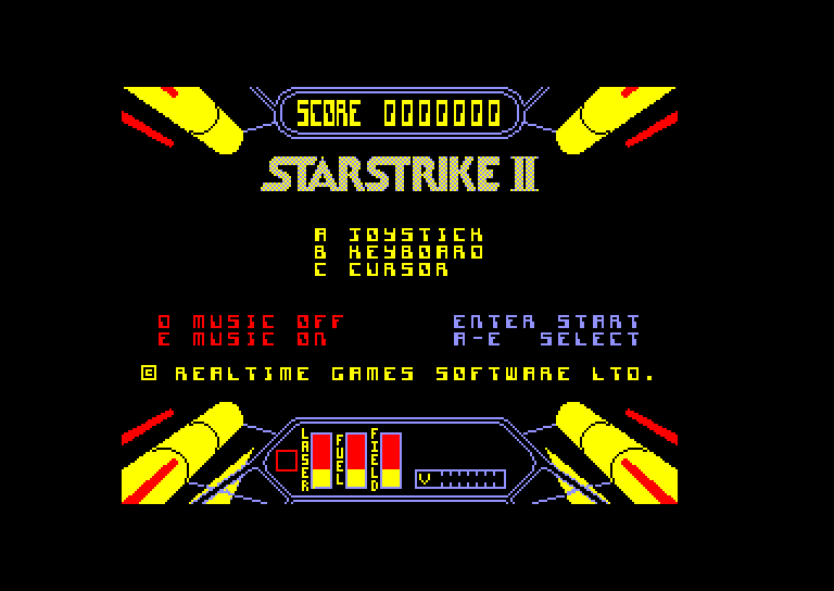 screenshot du jeu Amstrad CPC Starstrike II