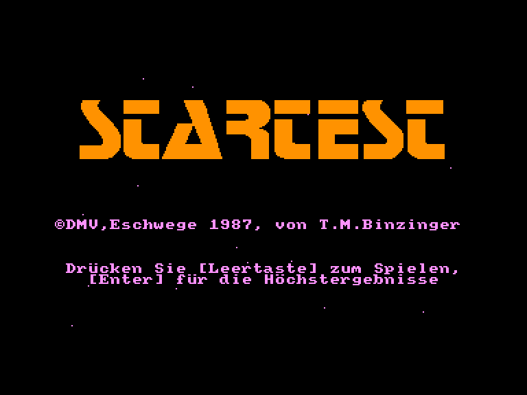 screenshot of the Amstrad CPC game Startest