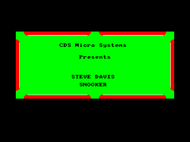 screenshot of the Amstrad CPC game Steve Davis Snooker