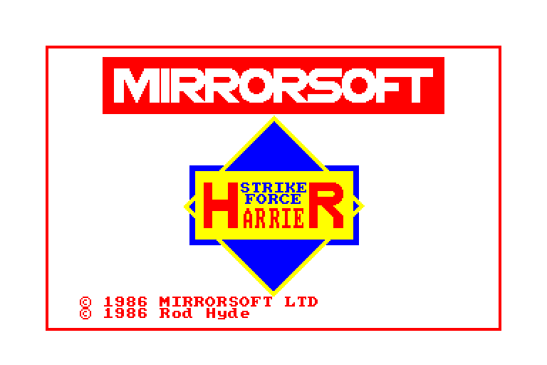 screenshot of the Amstrad CPC game Strike force harrier