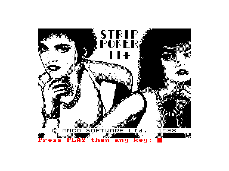 screenshot of the Amstrad CPC game Strip Poker II