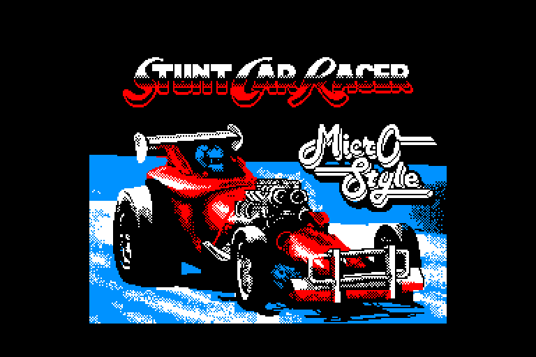 screenshot of the Amstrad CPC game Stunt Car Racer