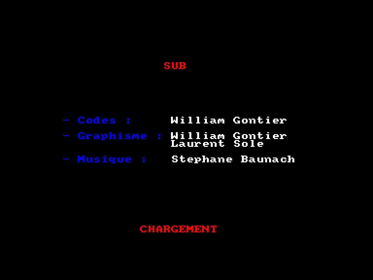 screenshot du jeu Amstrad CPC Sub