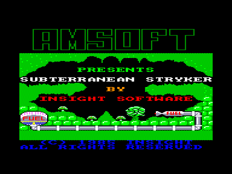 screenshot of the Amstrad CPC game Subterranean stryker