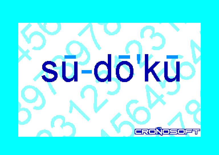 screenshot of the Amstrad CPC game Su-Do'Ku