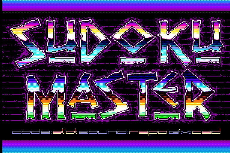 screenshot of the Amstrad CPC game Sudoku Master