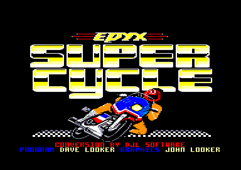 screenshot of the Amstrad CPC game Super Cycle