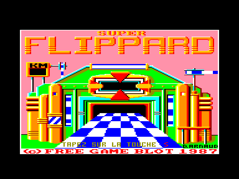 screenshot of the Amstrad CPC game Super Flippard