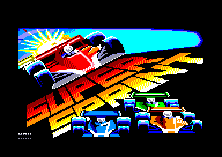 screenshot of the Amstrad CPC game Super Sprint