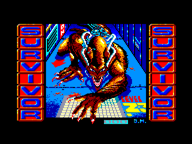 screenshot of the Amstrad CPC game Survivor (Topo Soft)