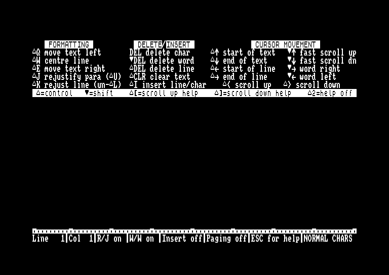 screenshot du jeu Amstrad CPC Tasword 464-D