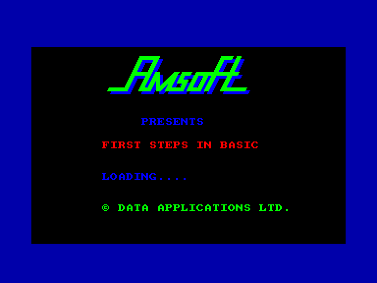 screenshot of the Amstrad CPC game Teach Yourself Amstrad BASIC - A Tutorial Guide - Part 1