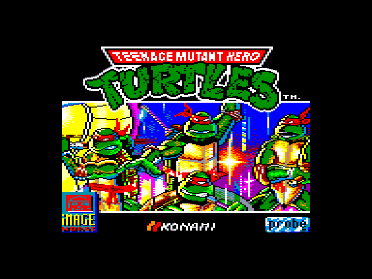 écran de chargement du jeu Amstrad CPC Teenage mutant hero turtles 2