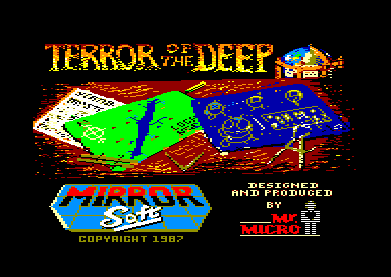 screenshot of the Amstrad CPC game Terror of the deep