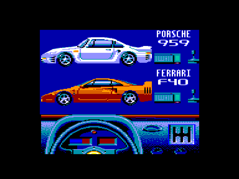 screenshot of the Amstrad CPC game Test Drive II - The Duel