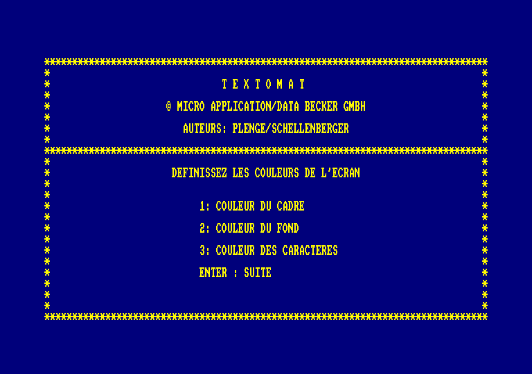 screenshot of the Amstrad CPC game Textomat