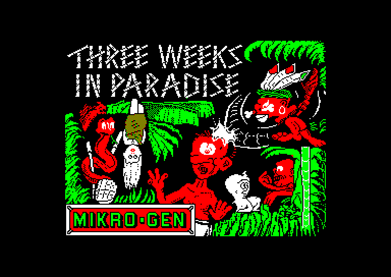 screenshot of the Amstrad CPC game Three weeks in paradise