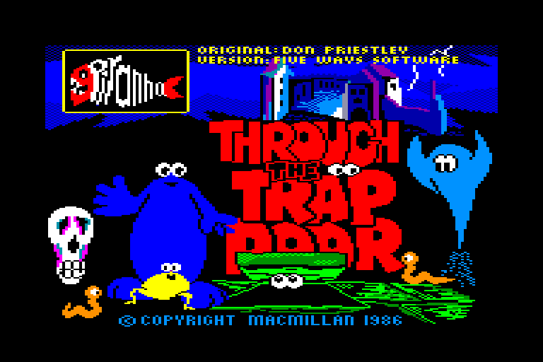 screenshot of the Amstrad CPC game Through the Trap Door