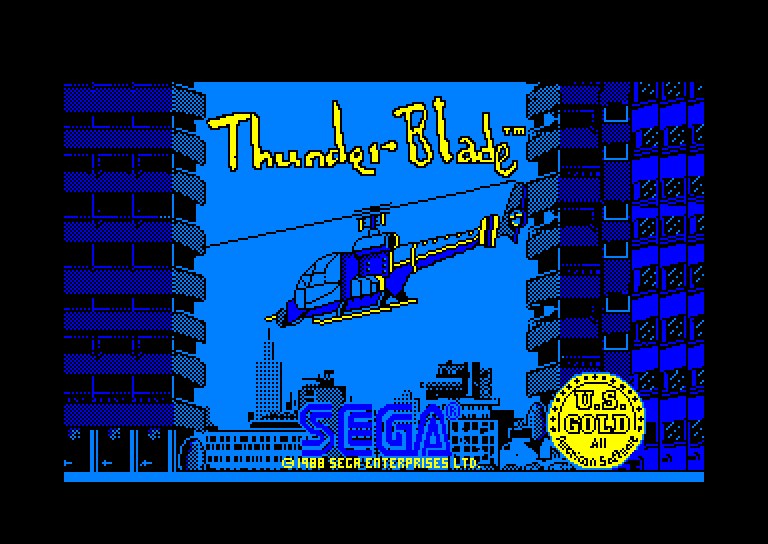 screenshot of the Amstrad CPC game Thunder Blade