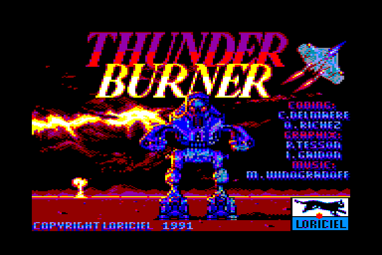 screenshot of the Amstrad CPC game Thunder burner