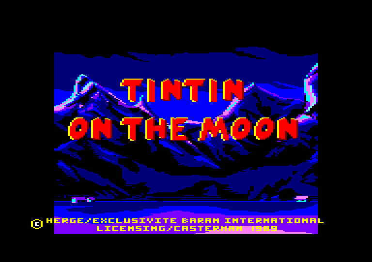 screenshot of the Amstrad CPC game Tintin on the Moon [CPC+]