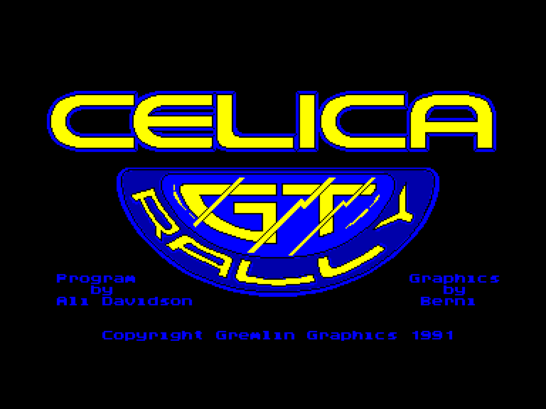 screenshot of the Amstrad CPC game Toyota Celica GT Rally