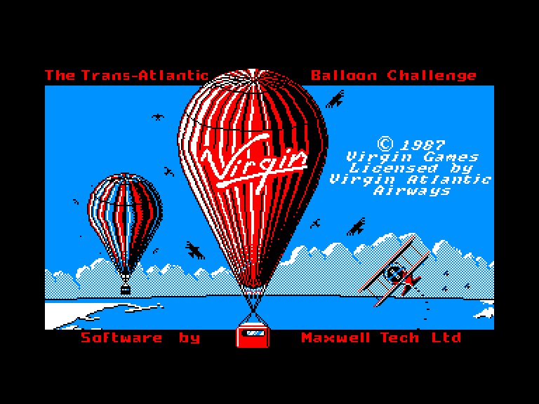 screenshot du jeu Amstrad CPC Trans-Atlantic Balloon Challenge (the)