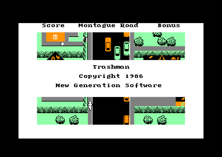screenshot of the Amstrad CPC game Trashman