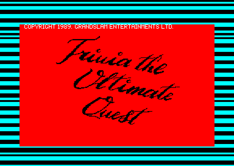 screenshot of the Amstrad CPC game Arcade Trivia Quiz Simulator