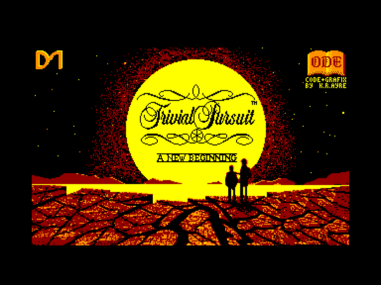 screenshot of the Amstrad CPC game Trivial Pursuit - a New Beginning