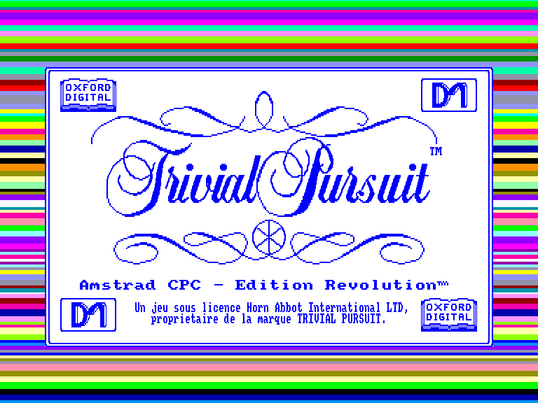 screenshot du jeu Amstrad CPC Trivial Pursuit  - Edition Revolution