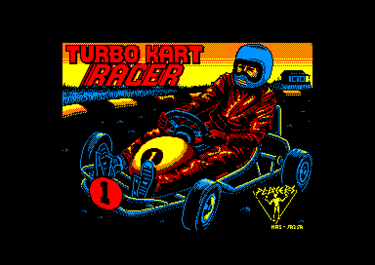 screenshot of the Amstrad CPC game Turbo Kart Racer
